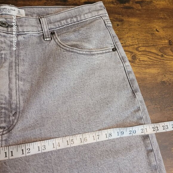 Abercrombie & Fitch Jeans 14 R The 90's Straight Ultra High Rise Gray Wash Denim - Picture 6 of 10